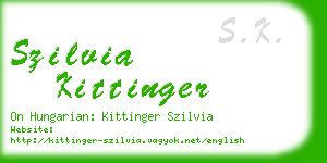 szilvia kittinger business card
